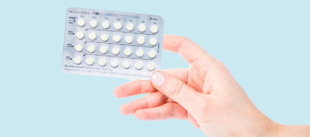 birth control pill pack in the hand